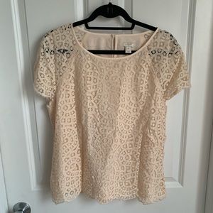 J. Crew Light Pink Lace Top Size 10